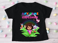 Dora the Explorer Personalized Custom Black T-Shirt or Onesie Theme Cake Smash Party