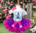 Frozen Princess Anna Tutu Set Girls Personalized Custom Purple Hot Pink Knots Tutu Outfit Dress Theme Cake Smash Birthday Party