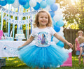 Frozen Princess Anna Tutu Set Girls Personalized Custom Blue Tutu Outfit Dress Theme Cake Smash Birthday Party