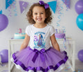 Frozen Princess Anna Tutu Set Girls Personalized Custom Light Purple White Ribbon Trim Tutu Outfit Dress Theme Cake Smash Birthday Party