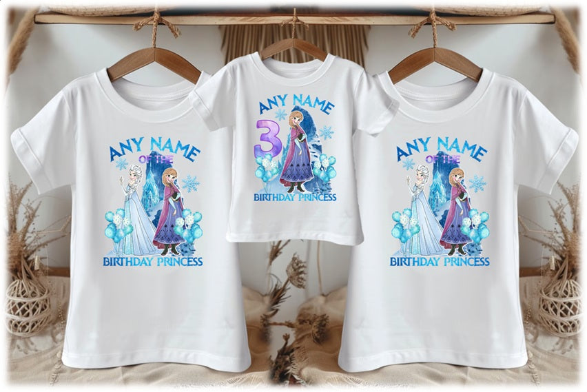 Frozen Princess Anna Personalized Custom White Family T-Shirt or Onesie Pack Theme Cake Smash Birthday Party
