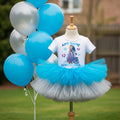 Frozen Princess Anna Tutu Set Girls Personalized Custom Blue Silver Tutu Outfit Dress Theme Cake Smash Party