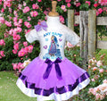 Frozen Princess Anna Tutu Set Girls Personalized Custom Light Purple White Ribbon Trim Tutu Outfit Dress Theme Cake Smash Party