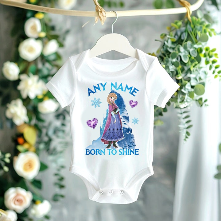 Frozen Princess Anna Personalized Custom White T-Shirt or Onesie Theme Cake Smash Party