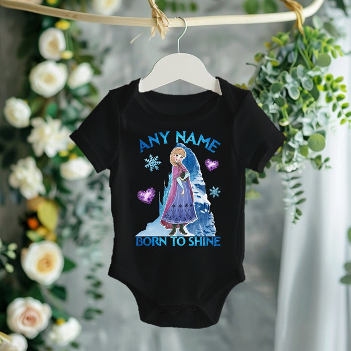 Frozen Princess Anna Personalized Custom Black T-Shirt or Onesie Theme Cake Smash Party
