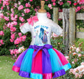 Frozen Princess Anna Elsa Tutu Set Girls Personalized Custom Hot Pink Blue Purple Ribbon Tutu Outfit Dress Theme Cake Smash Party