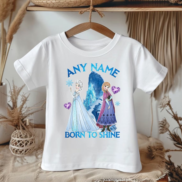 Frozen Princess Anna Elsa Personalized Custom White T-Shirt or Onesie Theme Cake Smash Party