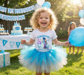 Frozen Princess Anna Elsa Tutu Set Girls Personalized Custom Blue Silver Tutu Outfit Dress Theme Cake Smash Birthday Party