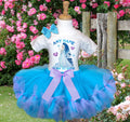 Frozen Princess Elsa Tutu Set Girls Personalized Custom Blue Light Purple Knots Tutu Outfit Dress Theme Cake Smash Party