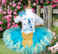 Frozen Princess Elsa Tutu Set Girls Personalized Custom Blue Gold Knots Tutu Outfit Dress Theme Cake Smash Party
