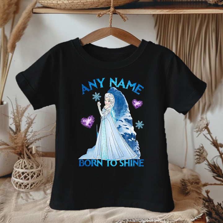 Frozen Princess Elsa Personalized Custom Black T-Shirt or Onesie Theme Cake Smash Party