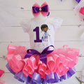Doc McStuffins Doctor Tutu Set Girls Personalized Custom Purple Pink Ribbon Sewn Trim Tutu Outfit Dress Theme Cake Smash Birthday Party
