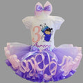 Monsters Inc Boo Tutu Set Girls Personalized Custom Pink Purple Ribbon Sewn Trim Tutu Outfit Dress Theme Cake Smash Birthday Party