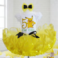 Pokemon Pikachu Tutu Set Girls Personalized Custom Yellow Black Ribbon Sewn Trim Tutu Outfit Dress Theme Cake Smash Birthday Party