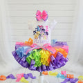 MLP My Little Pony Tutu Set Girls Personalized Custom Rainbow Purple Ribbon Sewn Trim Tutu Outfit Dress Theme Cake Smash Birthday Party