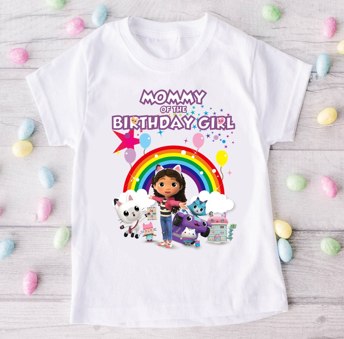 Gabby's Dollhouse Kitties Personalized Custom White Family T-Shirt or Onesie Pack Theme Cake Smash Birthday Party