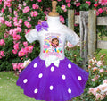 Gabby's Dollhouse Tutu Set Girls Personalized Custom Purple White Polka Dots Tutu Outfit Dress Theme Cake Smash Birthday Party