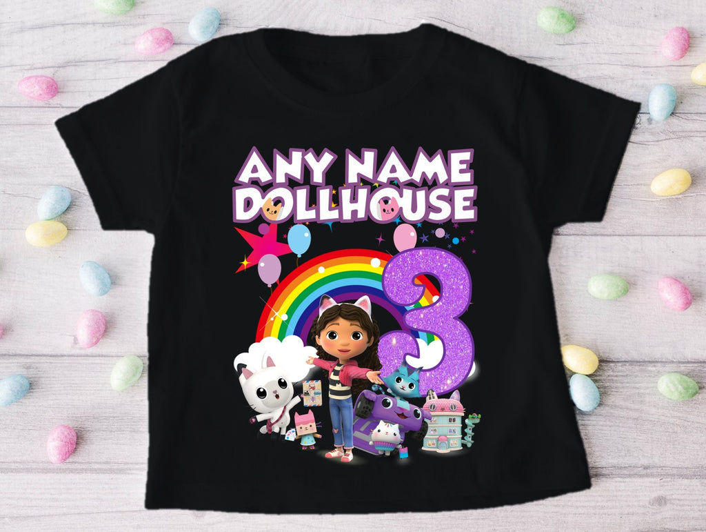 Gabby's Dollhouse Kitties Personalized Custom Black Family T-Shirt or Onesie Pack Theme Cake Smash Birthday Party