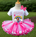 Gabby's Dollhouse Kitties Tutu Set Girls Personalized Custom Hot Pink White Pink Ribbon Sewn Trim Tutu Outfit Dress Theme Cake Smash Party