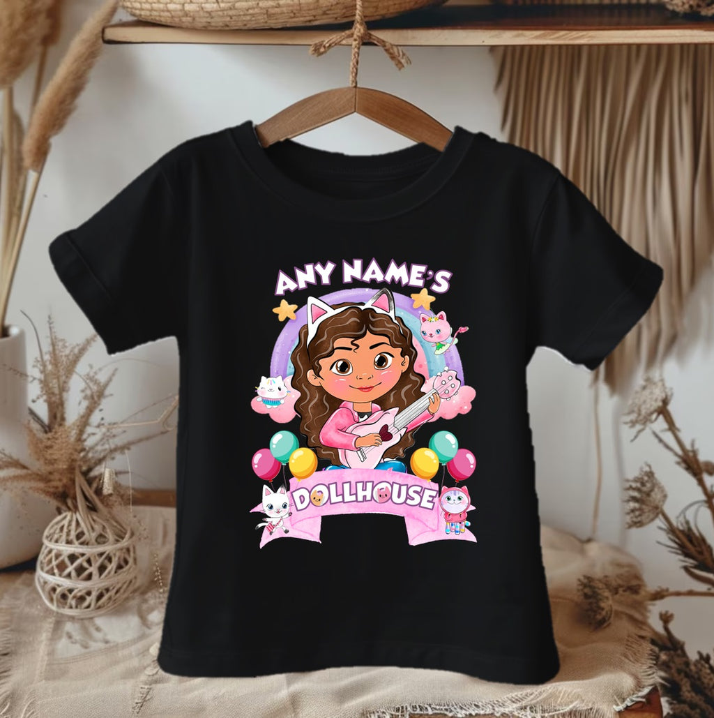 Gabby's Dollhouse Personalized Custom Black T-Shirt or Onesie Theme Cake Smash Party