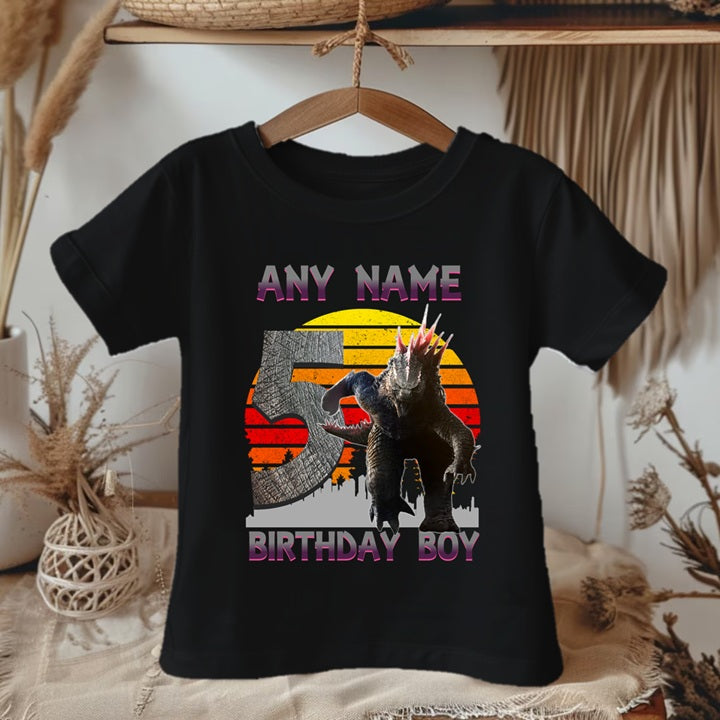 Godzilla Personalized Custom Black Family T-Shirt or Onesie Pack Theme Cake Smash Birthday Party