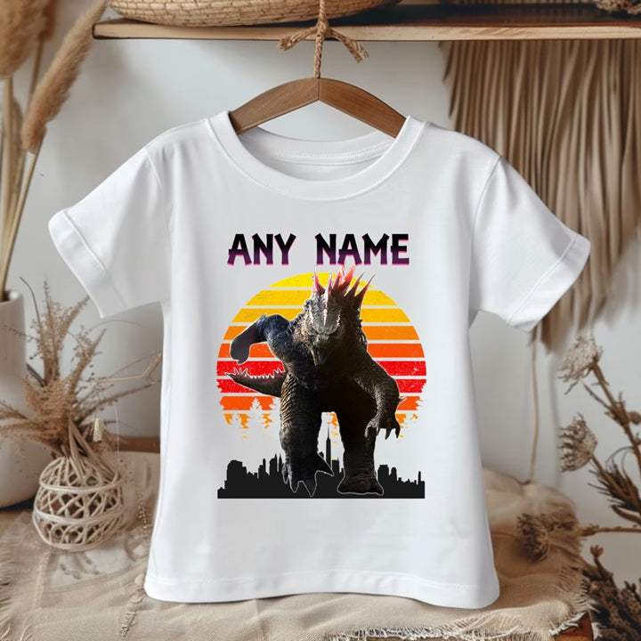 Godzilla Personalized Custom White T-Shirt or Onesie Theme Cake Smash Party