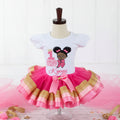 Boss Baby Black Girl Tutu Set Girls Personalized Custom Pink Gold Ribbon Sewn Trim Tutu Outfit Dress Theme Cake Smash Birthday Party