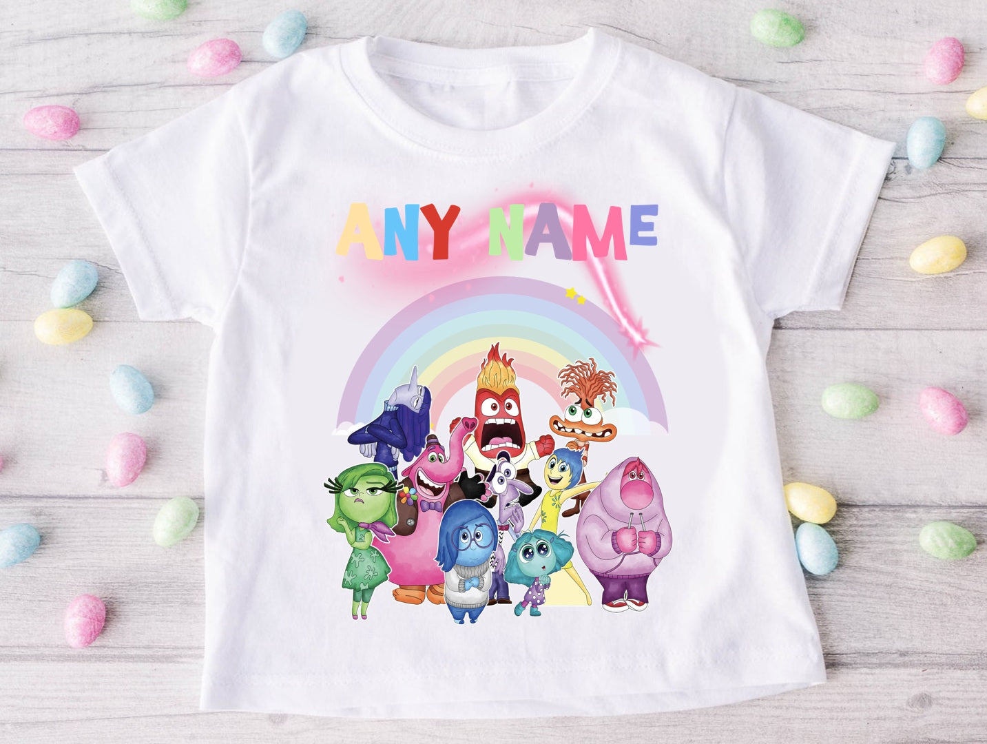 Inside Out Personalized Custom White T-Shirt or Onesie Theme Cake Smash Party