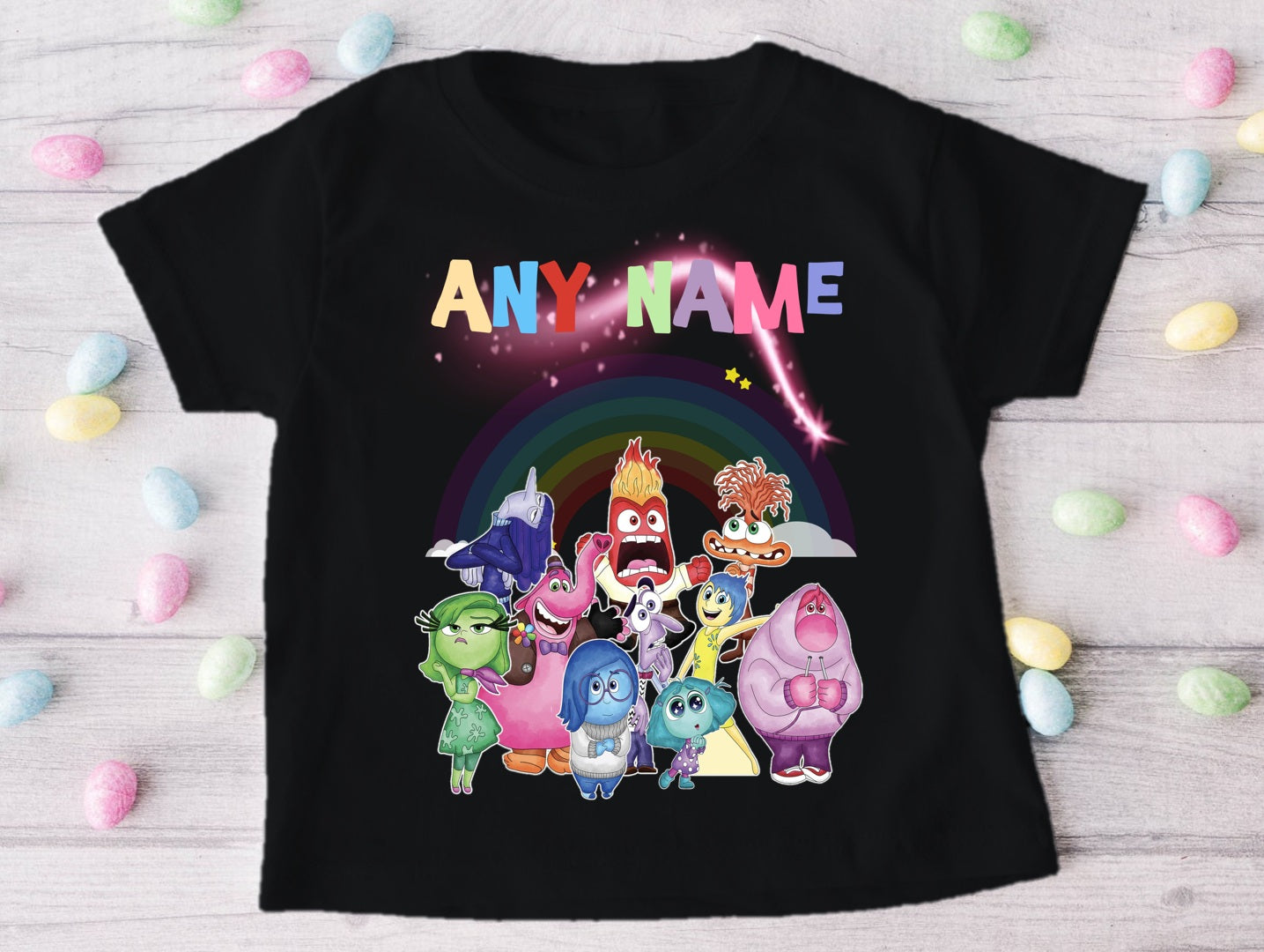 Inside Out Personalized Custom Black T-Shirt or Onesie Theme Cake Smash Party