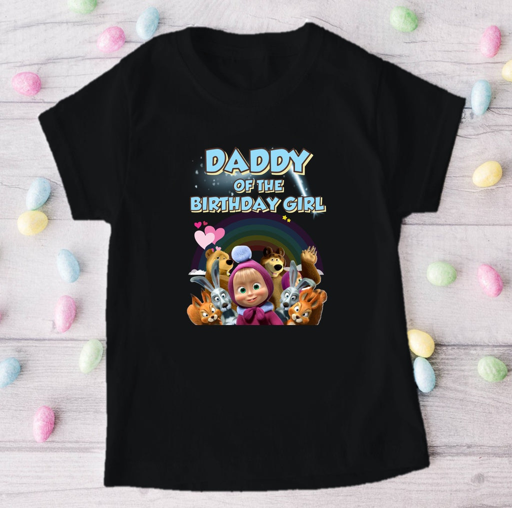 Masha Personalized Custom Black Family T-Shirt or Onesie Pack Theme Cake Smash Birthday Party