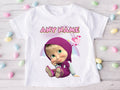 Masha Personalized Custom White T-Shirt or Onesie Theme Cake Smash Party