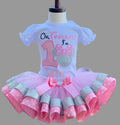Minnie Mouse Ears Silver Bow Toodles Tutu Set Girls Personalized Custom Silver Pink Polka Dot Ribbon Sewn Trim Tutu Outfit Dress Theme Cake Smash Birthday Party