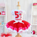 Sonic the Hedgehog Game Amy Rose Tutu Set Girls Personalized Custom White Hot Pink Red Gold Ribbon Sewn Trim Tutu Outfit Dress Theme Cake Smash Birthday Party