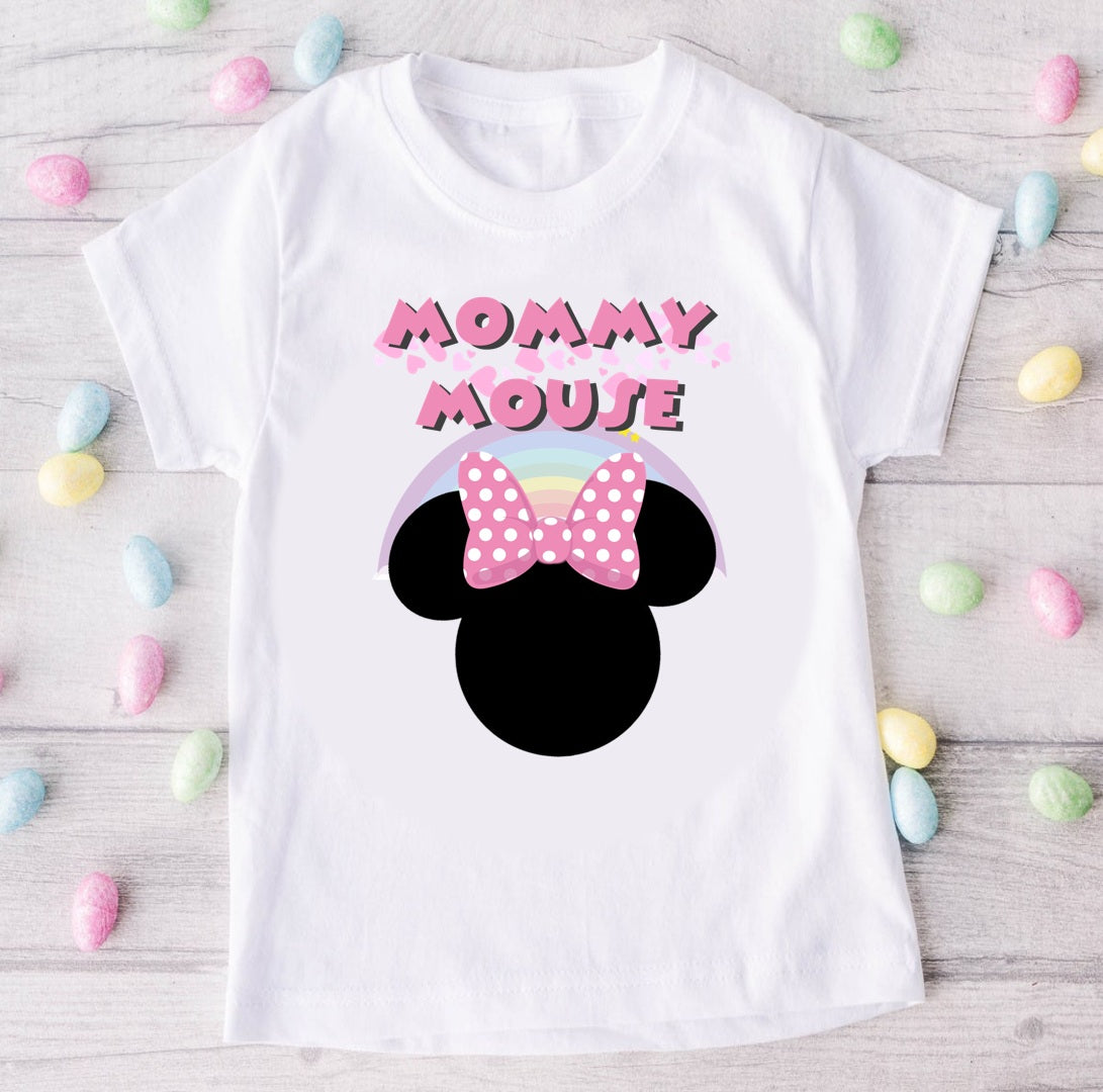 Minnie Mouse Pink Bow Personalized Custom White Family T-Shirt or Onesie Pack Theme Cake Smash Birthday Party