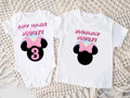 Minnie Mouse Pink Bow Personalized Custom White Family T-Shirt or Onesie Pack Theme Cake Smash Birthday Party