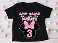 Minnie Mouse Pink Bow Personalized Custom Black T-Shirt or Onesie Theme Cake Smash Birthday Party