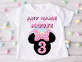 Minnie Mouse Pink Bow Personalized Custom White T-Shirt or Onesie Theme Cake Smash Birthday Party