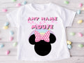 Minnie Mouse Pink Bow Personalized Custom White T-Shirt or Onesie Theme Cake Smash Party