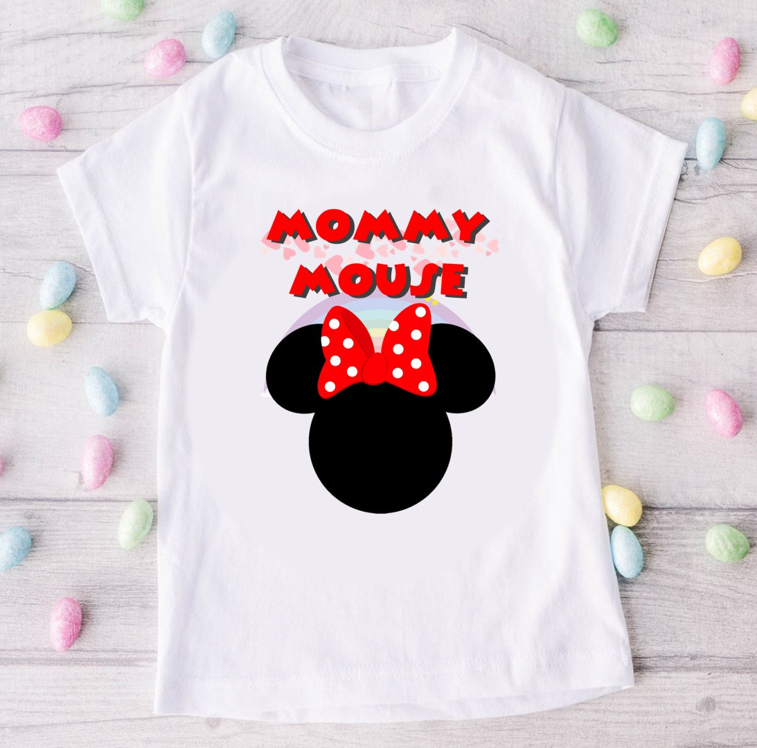 Minnie Mouse Red Bow Personalized Custom White Family T-Shirt or Onesie Pack Theme Cake Smash Birthday Party