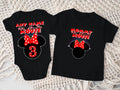 Minnie Mouse Red Bow Personalized Custom Black Family T-Shirt or Onesie Pack Theme Cake Smash Birthday Party