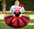 Minnie Mouse Red Bow Tutu Set Girls Personalized Custom Red Black Tutu Outfit Dress Theme Cake Smash Party