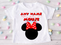 Minnie Mouse Red Bow Personalized Custom White T-Shirt or Onesie Theme Cake Smash Party