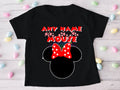 Minnie Mouse Red Bow Personalized Custom Black T-Shirt or Onesie Theme Cake Smash Party