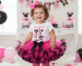 Minnie Mouse Tutu Set Girls Personalized Custom Hot Pink Black Knots Tutu Outfit Dress Theme Cake Smash Birthday Party