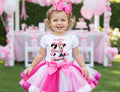 Minnie Mouse Tutu Set Girls Personalized Custom Hot Pink White Pink Ribbon Tutu Outfit Dress Theme Cake Smash Birthday Party