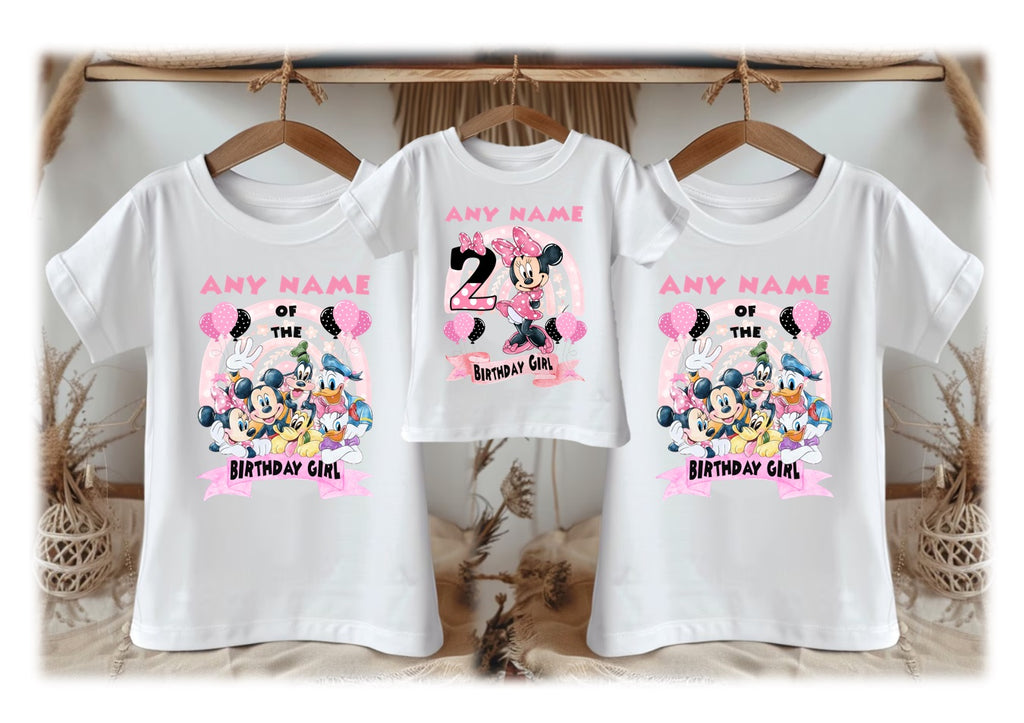 Minnie Mouse Personalized Custom White Family T-Shirt or Onesie Pack Theme Cake Smash Birthday Party