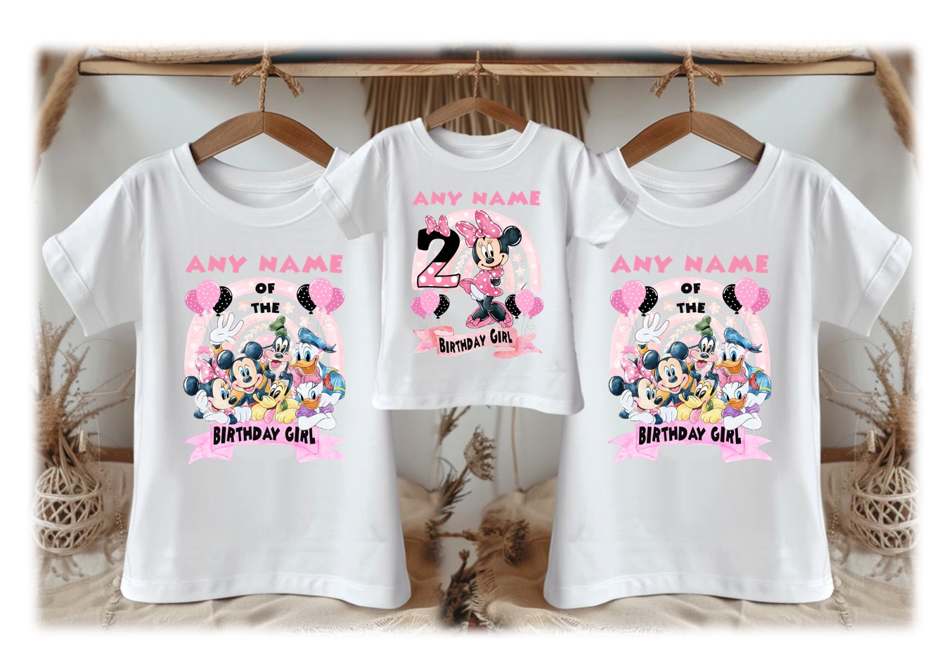 Minnie Mouse Personalized Custom White Family T-Shirt or Onesie Pack Theme Cake Smash Birthday Party