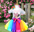 Minnie Mouse Tutu Set Girls Personalized Custom Rainbow Ribbon Tutu Outfit Dress Theme Cake Smash Party