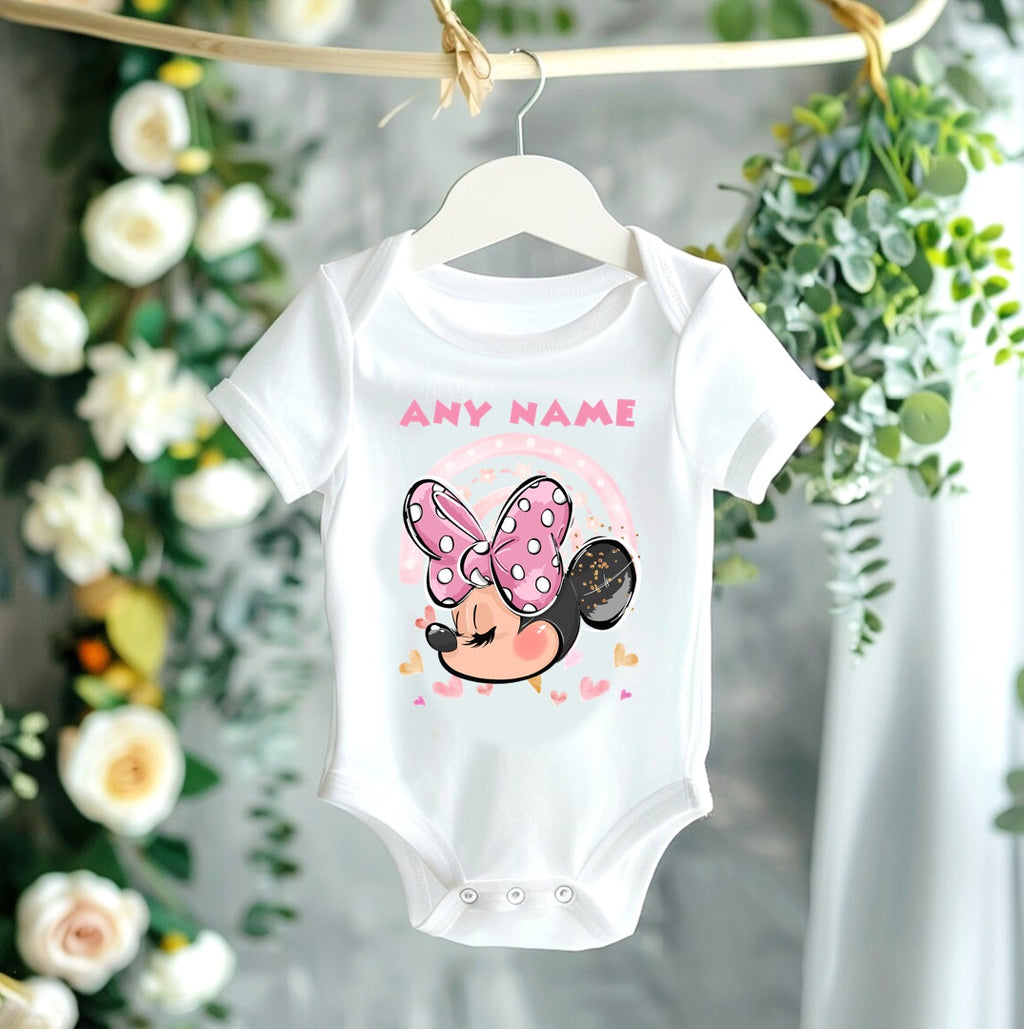 Minnie Mouse Tutu Set Girls Personalized Custom Hot Pink Black Knots Tutu Outfit Dress Theme Cake Smash Party