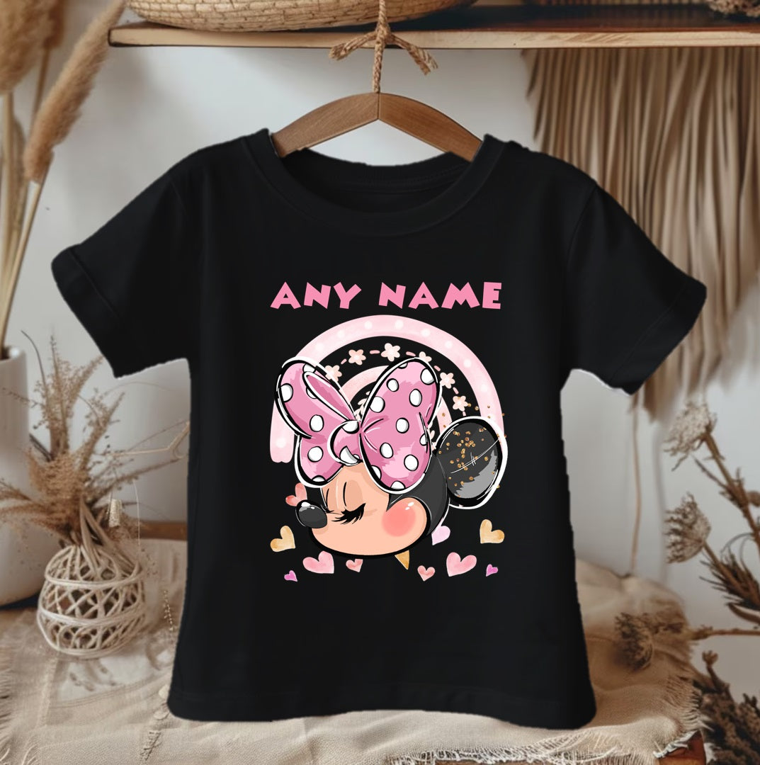 Minnie Mouse Personalized Custom Black T-Shirt or Onesie Theme Cake Smash Party